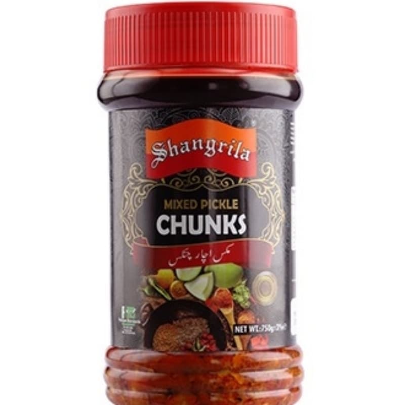 Shangrila Mixed Pickle Chunks Plastic Jar 390gm