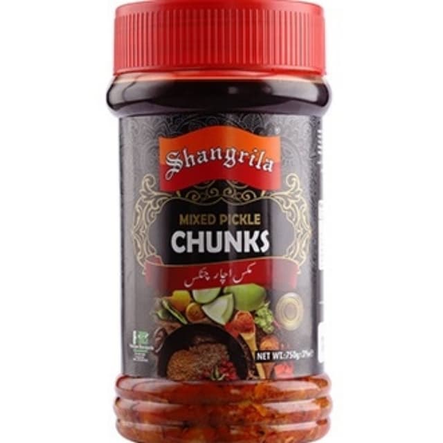 Shangrila Mixed Pickle Chunks Plastic Jar 750gm